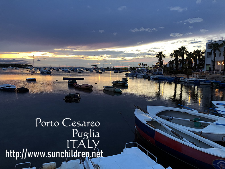 ポルトチェザーレオの海と夕日-porto cesareo boat sunset